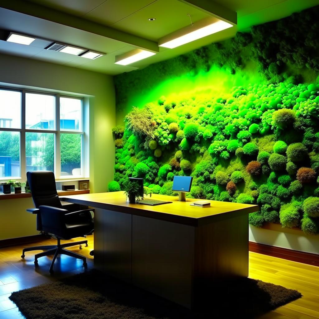 Фото: необычные стены их мха в офисе